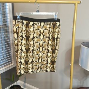 Snake Print Pencil Skirt